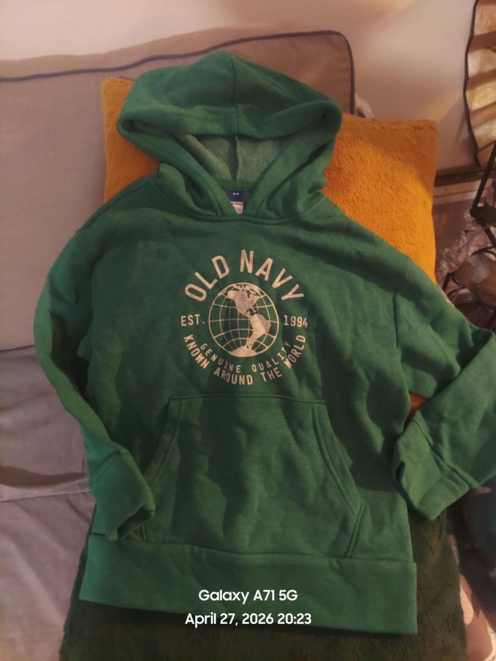 Old Navy Green Graphic Pullover Hoodie